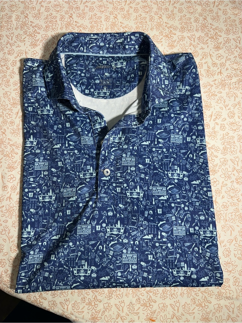 Johnnie-O Tailgater 2.0 Printed Performance Jersey Polo Shirt size Large